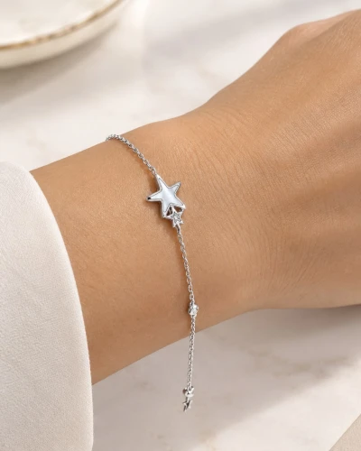 Pulsera de Plata 9.25  Diseño Estrella de Mar