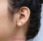 SoleJoyas Arete de Plata Enchapados en Oro 18k Mariposa - Imagen 2
