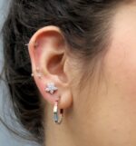 SoleJoyas Argolla de Plata con cristal multicolor en baguette - Imagen 2