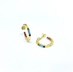SoleJoyas Argolla enchapada en Oro 18k con cristal multicolor