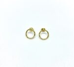 SoleJoyas Arete de Plata Circulo de la Vida Enchapado en Oro 18k