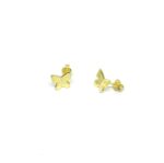 SoleJoyas Arete de Plata Enchapados en Oro 18k Mariposa