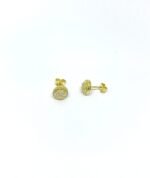 SoleJoyas Arete de Plata Redondo enchapado en Oro 18k con Cristales
