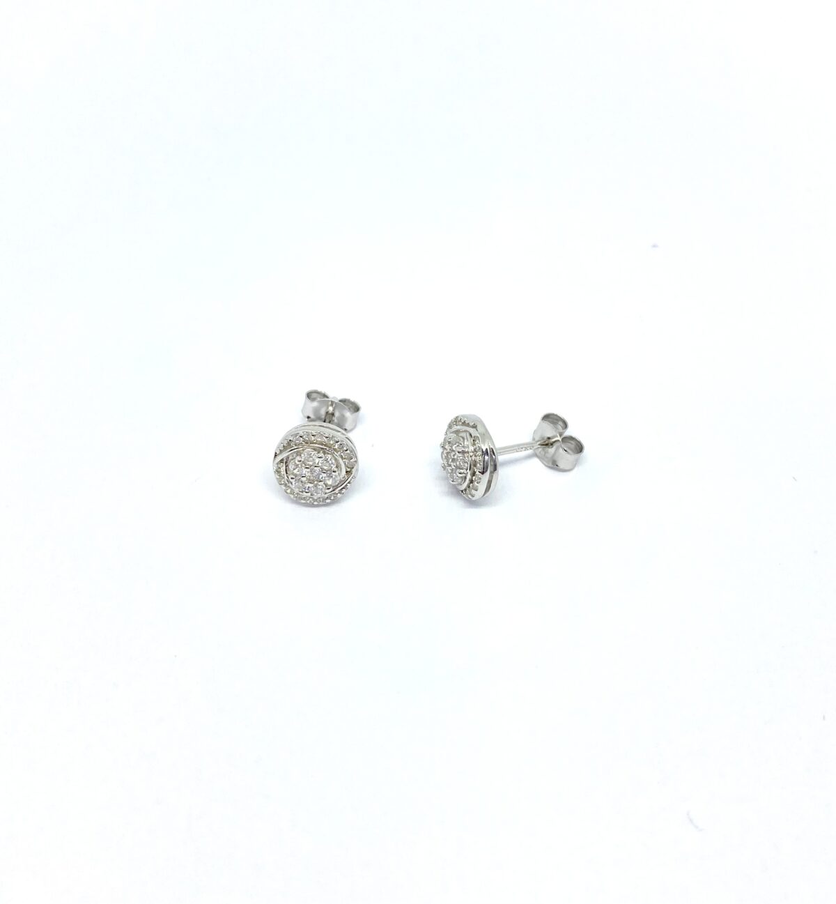 Arete redondo en Plata 9.50 SoleJoyas Arete en Plata 9.25 Redondo con Cristales. - Imagen 1