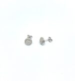 SoleJoyas Arete en Plata 9.25 Redondo con Cristales.