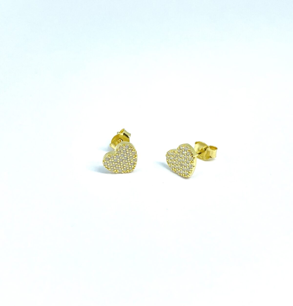 Corazón con cristales SoleJoyas Arete de Plata enchapado en Oro 18k con cristales - Imagen 2