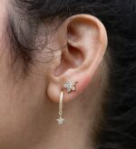 SoleJoyas Roseta de Plata con Cristal Enchapada en Oro 18k - Imagen 2