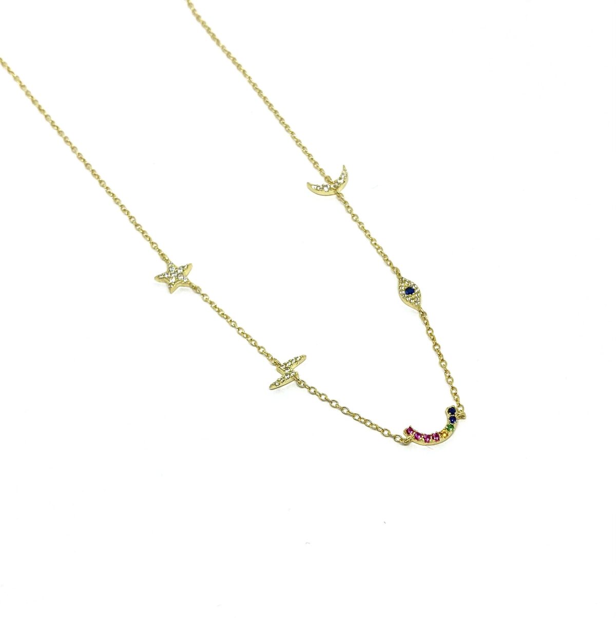 Colla enchapado dijes Protección SoleJoyas Collar de Plata enchapado en Oro 18k Dijes de Protección - Imagen 1