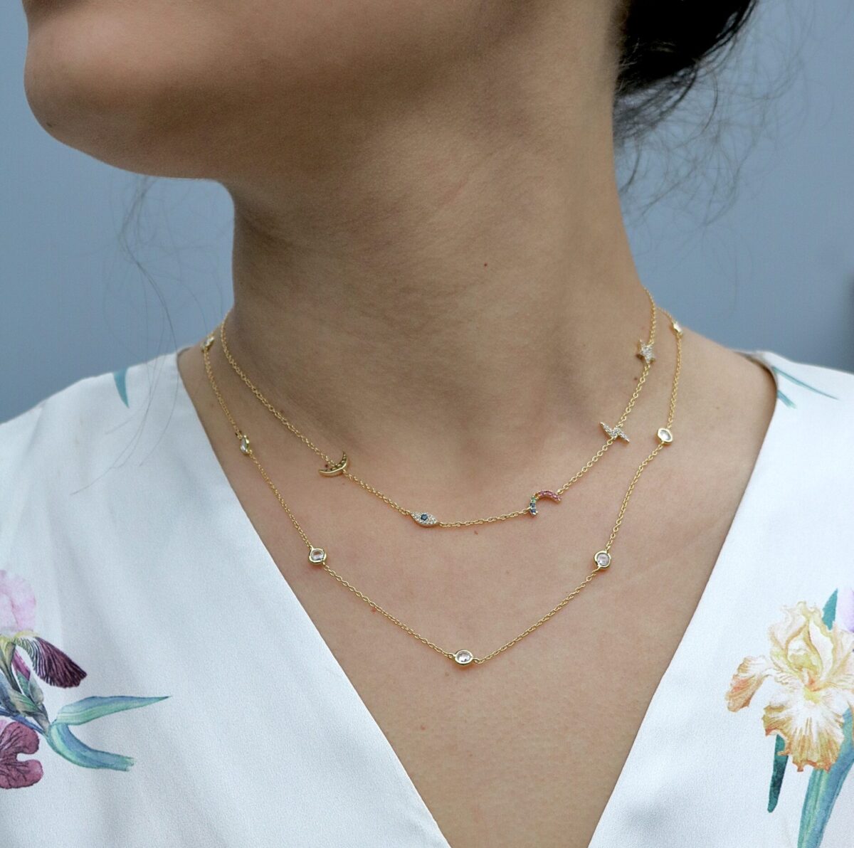 IMG_4956 SoleJoyas Collar de Plata enchapado en Oro 18k Dijes de Protección - Imagen 2