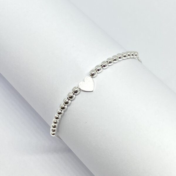 SOLEJOYAS Pulsera De Plata 925 Con Diseño De Corazón  y Bolas