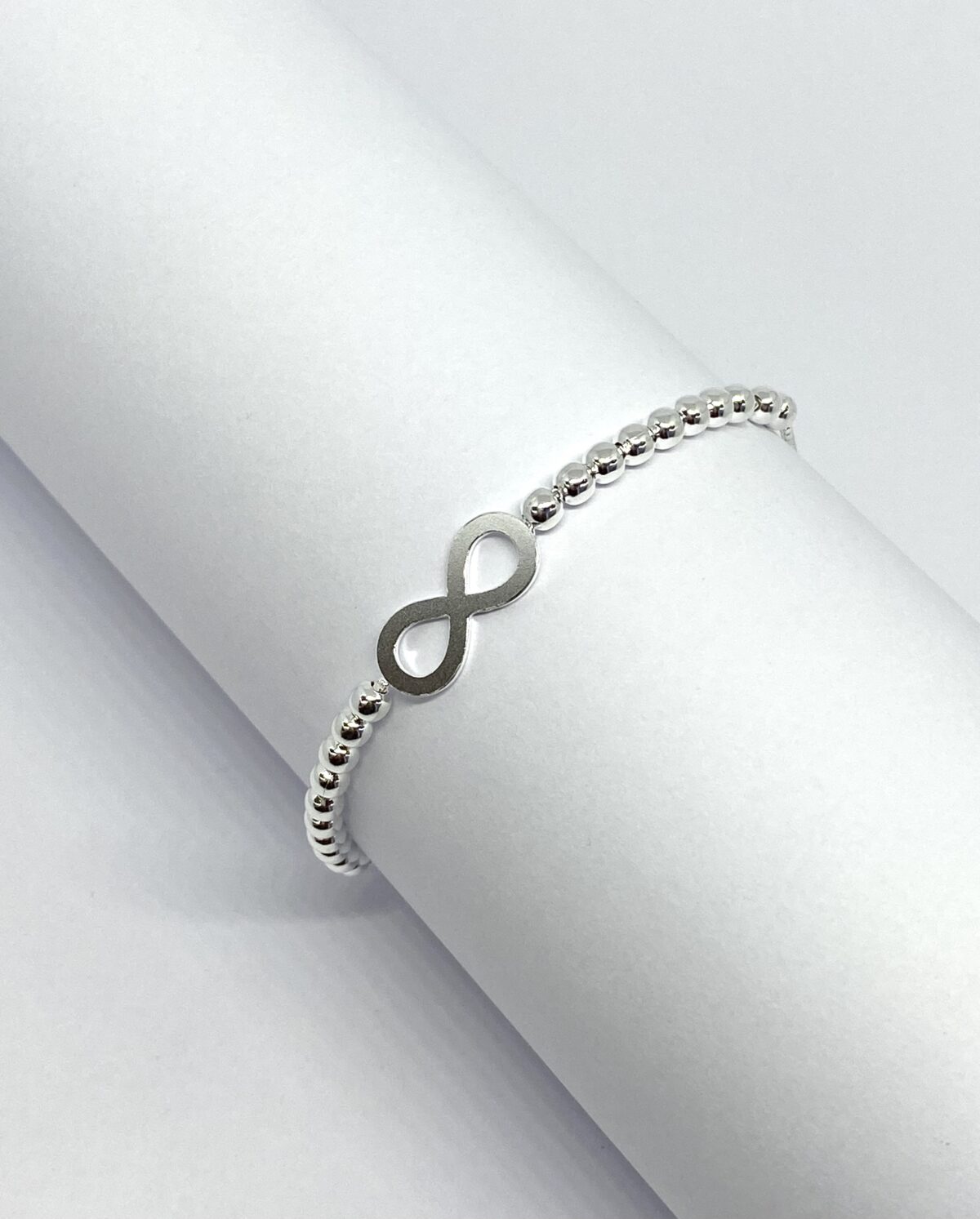 SOLEJOYAS Pulsera de Plata 925 Diseño Infinito y Bolas SoleJoyas Pulsera de Plata 9.25 Diseño con Bolas y Infinito. - Imagen 1