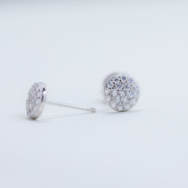 solejoyas arete de plata 9.25 con circonio suizo y rodio de forma circular