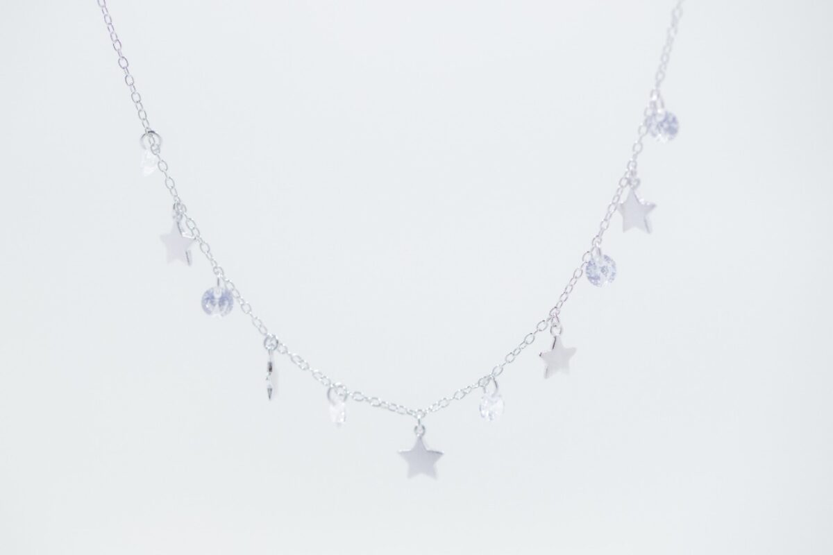 Imagen de WhatsApp 2022-12-09 a las 20.22.16 solejoyas collar de plata 9.25 con estrellas y cristales - Imagen 1