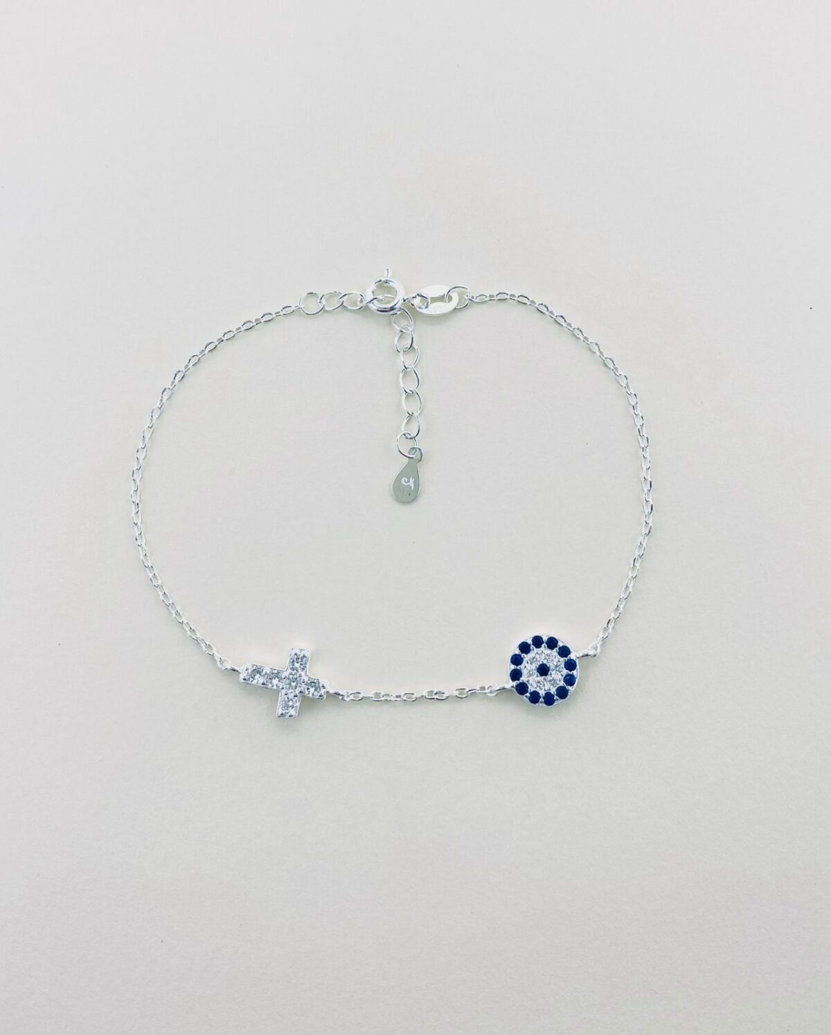 SoleJoyas Pulsera De Plata Cruz Ojo Turco - Imagen 2